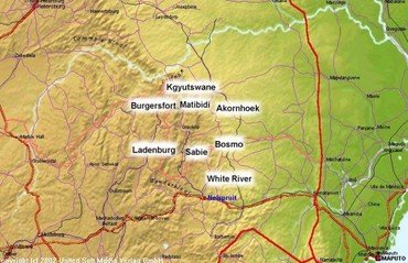 Stadtkarte von Südafrika